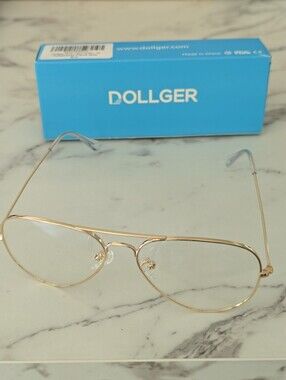 Dollger Women's Retro Blue Light Blocker Aviator Eyeglasses